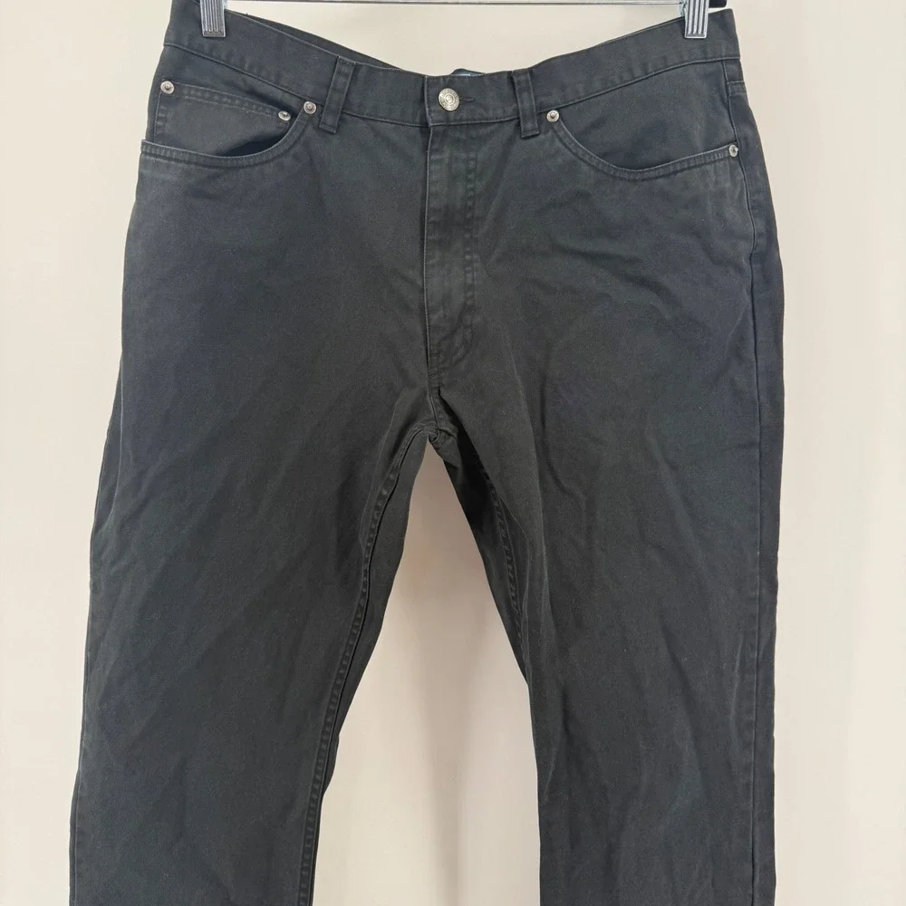 Polo Ralph Lauren‎ Mens Black Cotton Twill Straight Leg 5-Pocket Pants 36x29